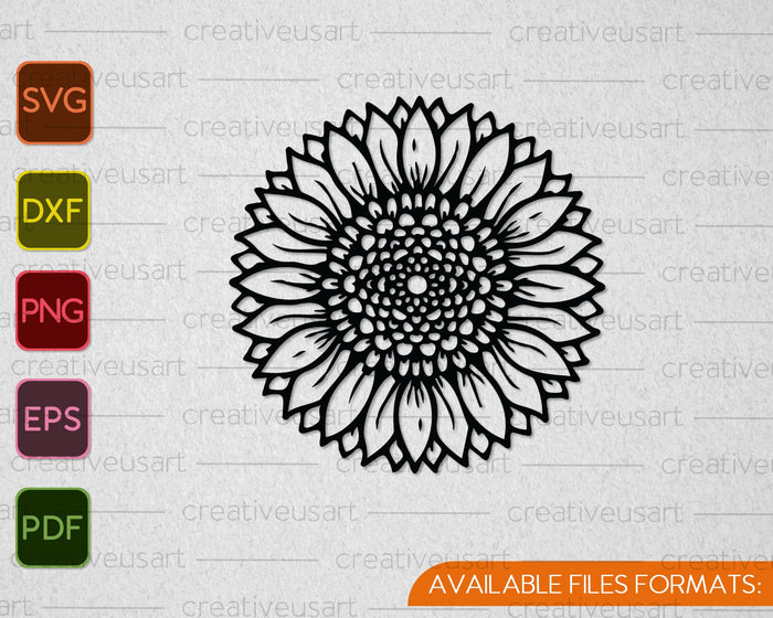 Sunflower Silhouette SVG PNG Cutting Printable Files