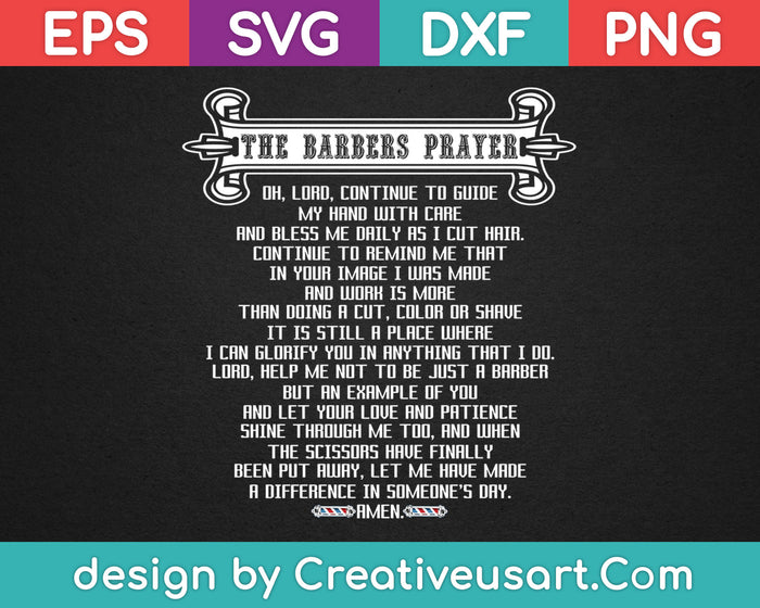 The Barbers Prayer SVG PNG Cutting Printable Files