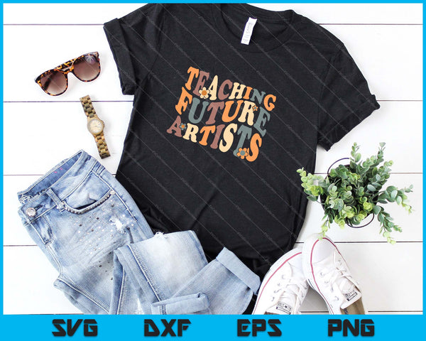 Lesgeven aan toekomstige kunstenaars Retro leraar studenten vrouwen SVG PNG snijden afdrukbare bestanden - on a t-shirt