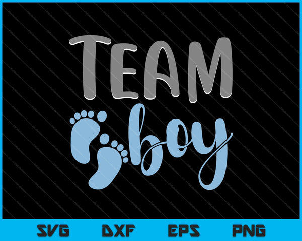 Team Boy Gender Reveal Baby Douche SVG PNG Snijden afdrukbare bestanden