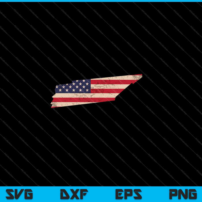 Tennessee Bandera Americana Vintage SVG PNG Cortando Archivos Imprimibles