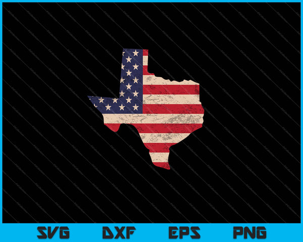 Texas American Flag Vintage SVG PNG Cutting Printable Files