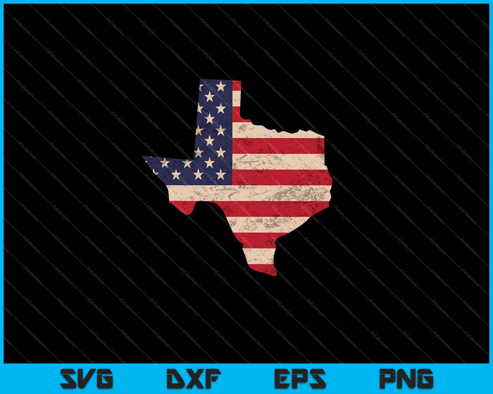 Texas Amerikaanse vlag Vintage SVG PNG snijden afdrukbare bestanden