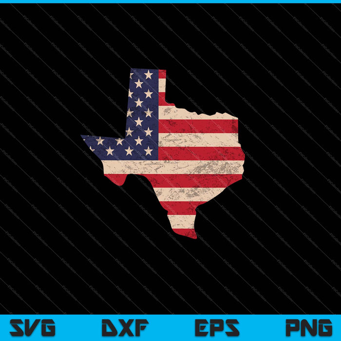 Bandera americana de Texas Vintage SVG PNG cortando archivos imprimibles