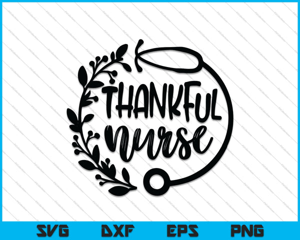 Thankful Nurse Wreath Monogram Frame SVG PNG Cutting Printable Files
