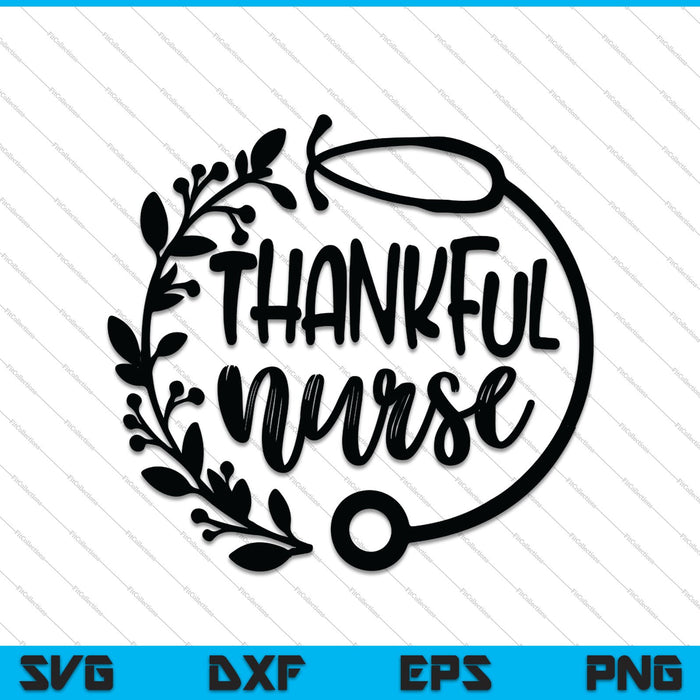 Thankful Nurse Wreath Monogram Frame SVG PNG Cutting Printable Files