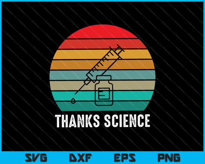 Vintage Retro Bedankt Wetenschap SVG PNG Snijden afdrukbare bestanden