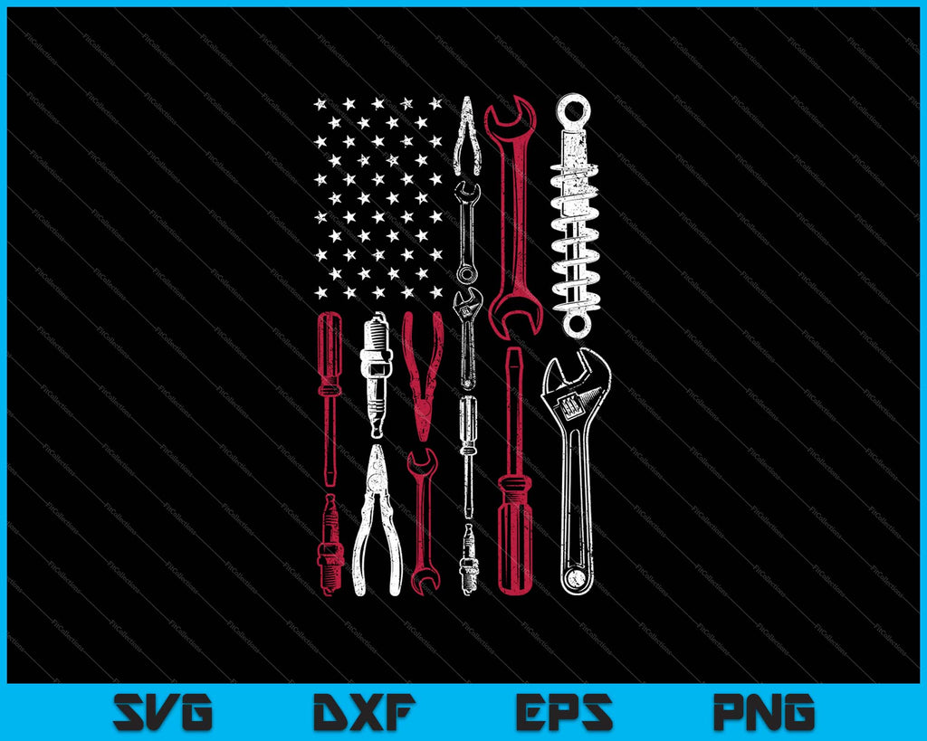 The Official Mechanic USA Flag SVG PNG Files – creativeusarts