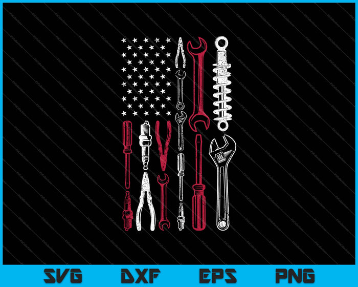 The Official Mechanic USA Flag SVG PNG Cutting Printable Files