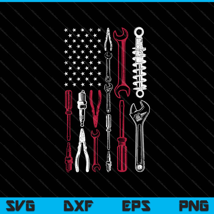 The Official Mechanic USA Flag SVG PNG Cutting Printable Files