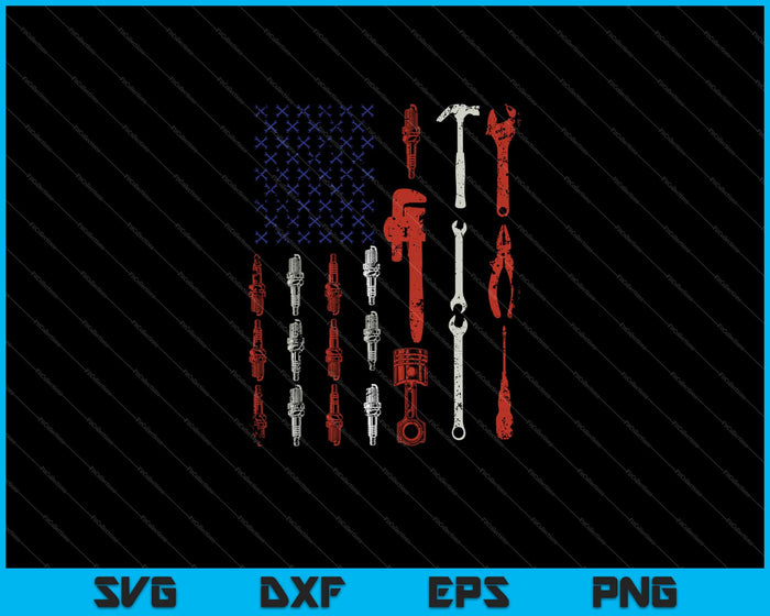 The Official Mechanic USA Flag Svg Cutting Printable Files