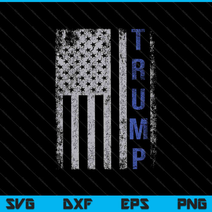 Thin Blue Line Police Officer Election 2024 Donald Trump SVG PNG Cutting Printable Files