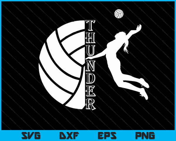 Thunder volleybal moeder SVG PNG snijden afdrukbare bestanden