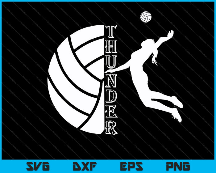Thunder Volleyball Mamá SVG PNG Cortar archivos imprimibles