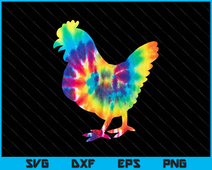 Tie Dye Chicken SVG PNG Cutting Printable Files