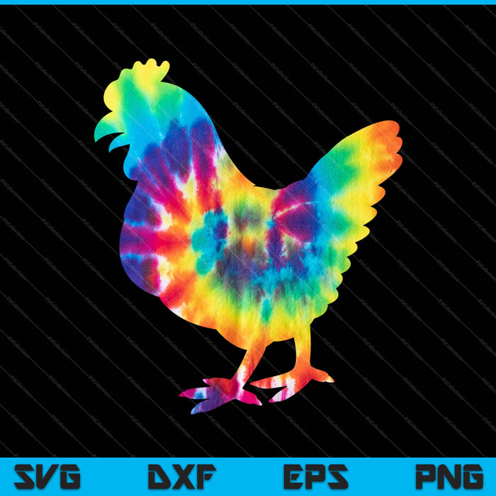 Tie Dye Chicken SVG PNG Cutting Printable Files