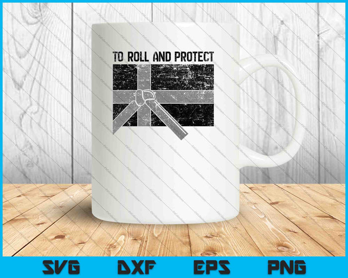 To Roll And Protect Swedish Police Thin Grey Line BJJ MMA Jiu Jitsu SVG PNG Cutting Printable Files