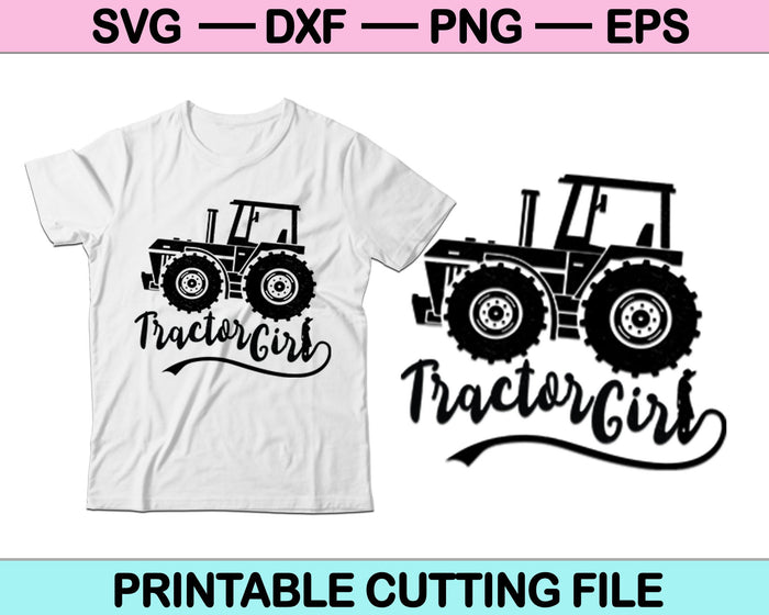 Tractor Chica SVG PNG Archivos de Corte Digital 