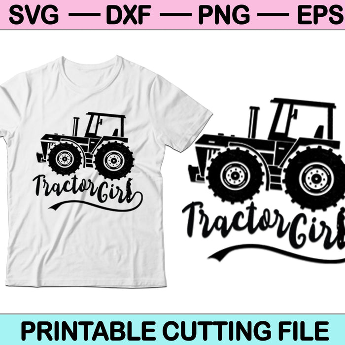 Tractor Chica SVG PNG Archivos de Corte Digital 