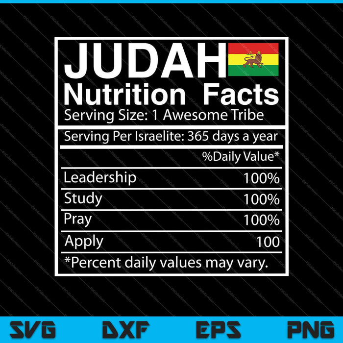 Tribe Of Judah Nutrition Facts Hebrew Israelite SVG PNG Cutting Printable Files