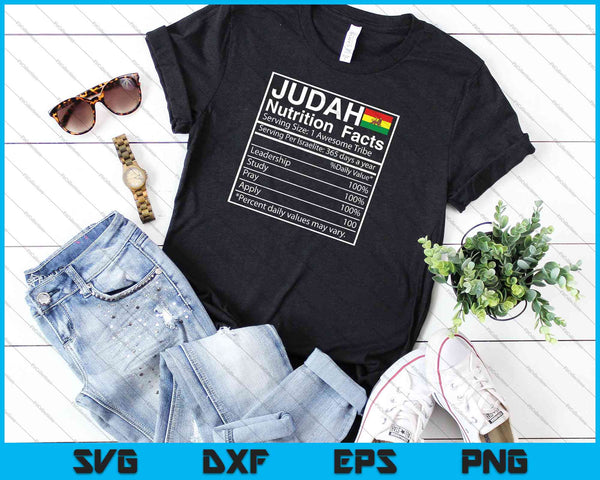 Tribu de Judá Información nutricional Hebreo Israelita SVG PNG Cortar archivos imprimibles - on a t-shirt