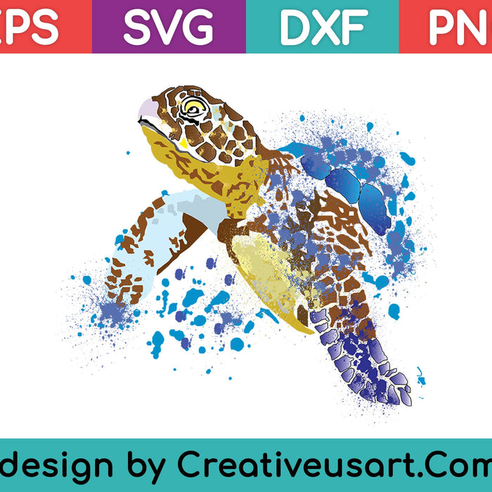 Turtle Blending Design SVG PNG Cutting Printable Files
