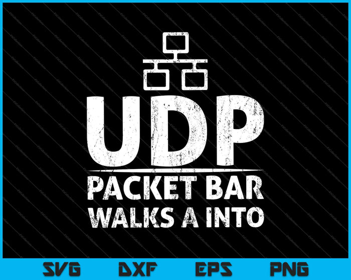 La barra de paquetes UDP lleva a un ingeniero de red SVG PNG cortando archivos imprimibles 
