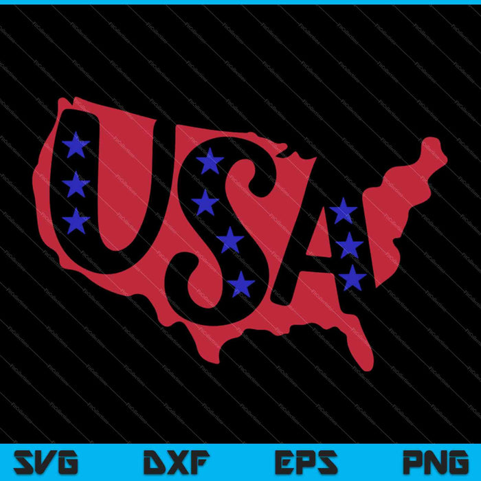 Mapa de EE.UU. 4 de julio SVG PNG Cortar archivos imprimibles