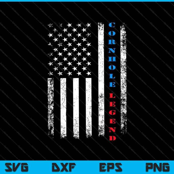 Bandera estadounidense de EE. UU. Cornhole Legend Champion Bean Bag SVG PNG Cortando archivos imprimibles