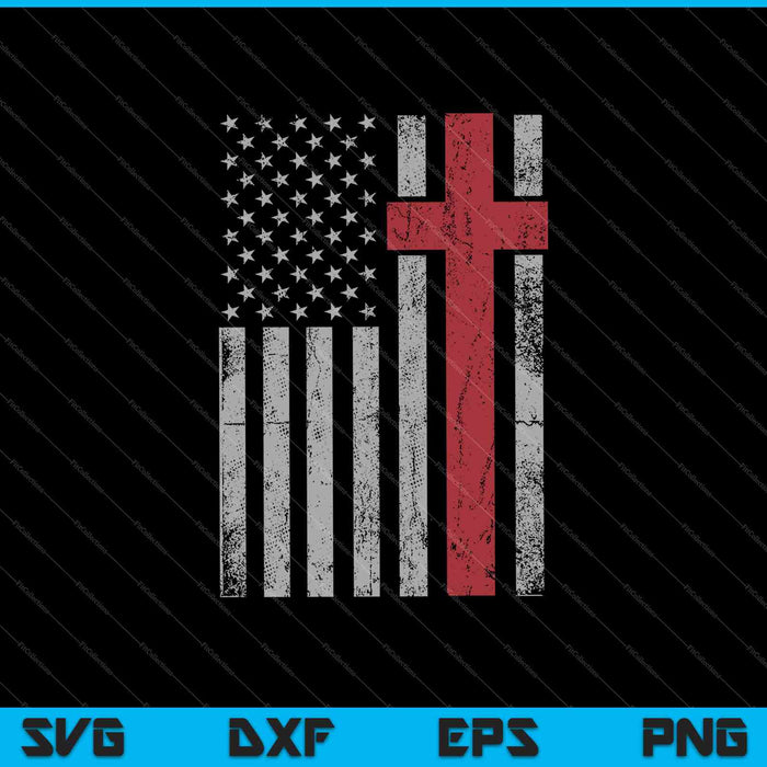 USA Flag Christian SVG PNG Cutting Printable Files