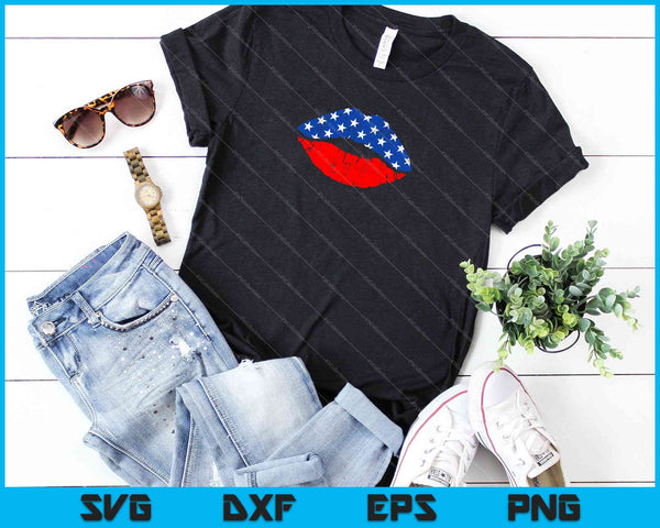 Labios de EE.UU. Beso SVG PNG Cortar archivos imprimibles - on a t-shirt