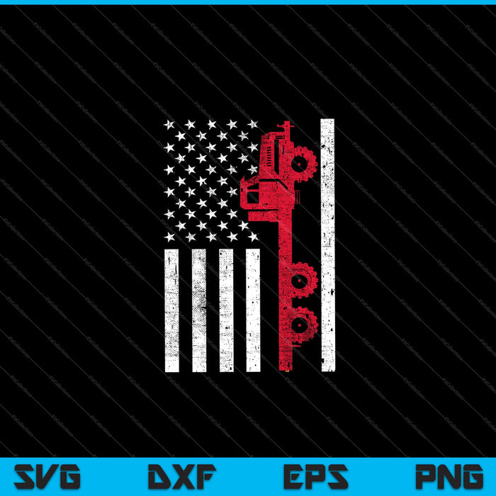 US American Flag Semi Truck Driver Svg Cutting Printable Files