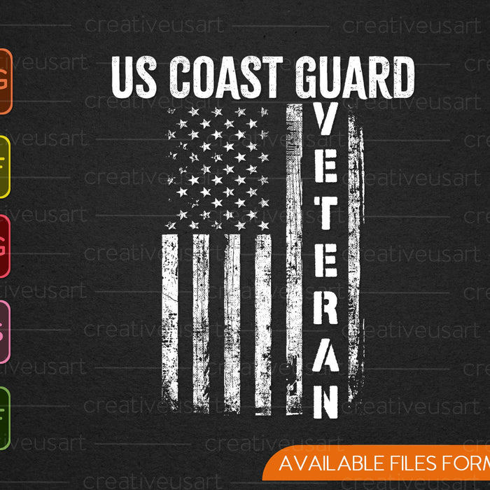 Retiro de apreciación de veteranos de la Guardia Costera de EE. UU. SVG PNG Corte de archivos imprimibles 