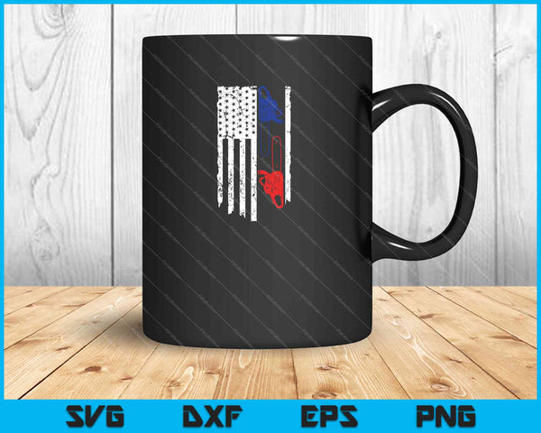 US FLAG CHAINSAW  Lumberjack Logger Lumber SVG PNG Cutting Printable Files - on a t-shirt