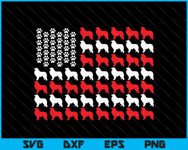 US Flag Great Pyrenees For 4th July SVG PNG Cutting Printable Files