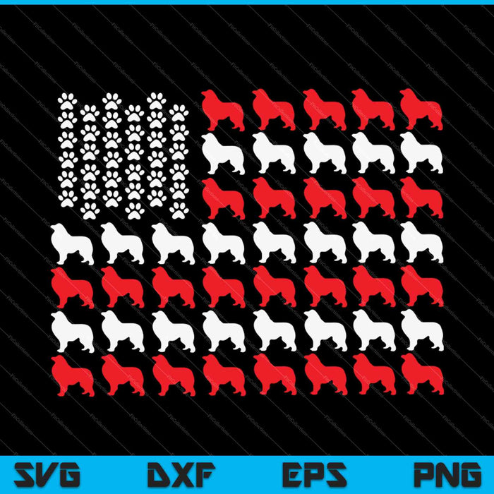 Bandera de EE. UU. Grandes Pirineos para el 4 de julio SVG PNG cortando archivos imprimibles