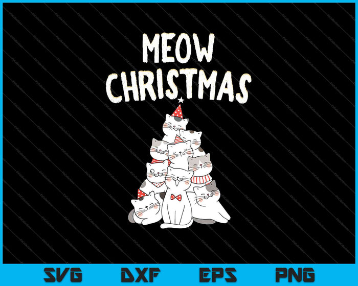 Suéter de Navidad de gato feo Miau Navidad SVG PNG cortando archivos imprimibles