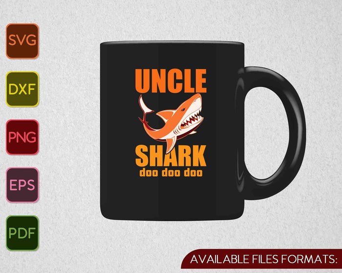 Uncle Shark doo doo doo Family Shark Halloween SVG PNG Cutting Printable Files