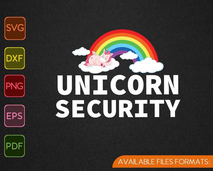 Unicorn Security Funny Cute Police Halloween Costume SVG PNG Cutting Printable Files