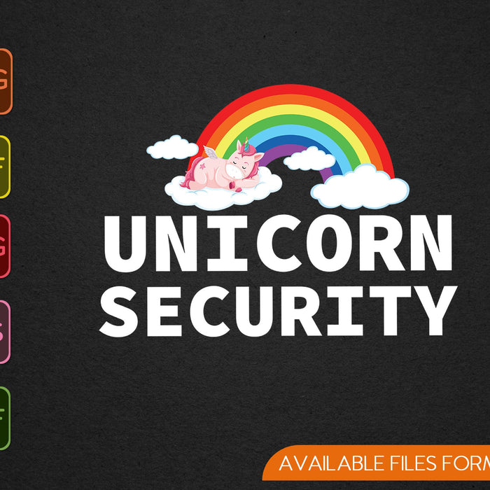 Unicorn Security Funny Cute Police Halloween Costume SVG PNG Cutting Printable Files