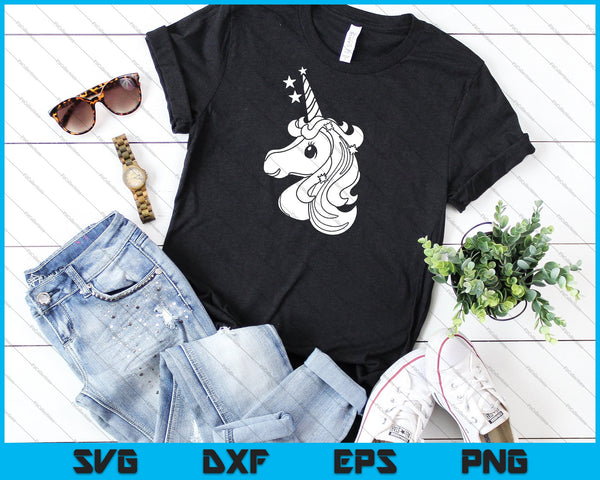 Unicorn hoofd verjaardag SVG PNG snijden afdrukbare bestanden - on a t-shirt