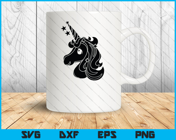 Unicorn Head Birthday SVG PNG Cutting Printable Files