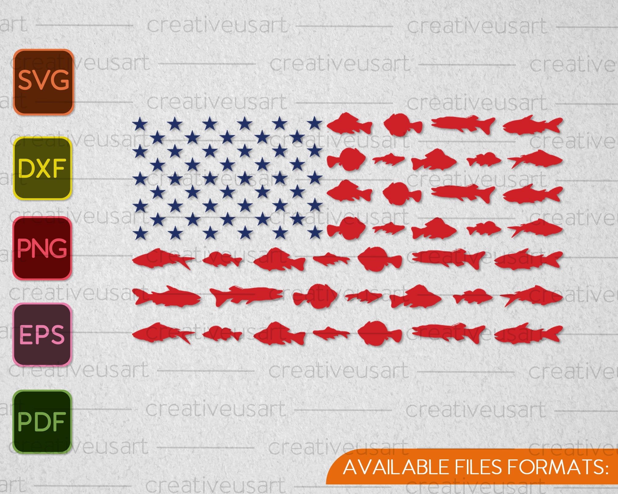 USA Fishing Flag SVG, American Fishing Flag SVG
