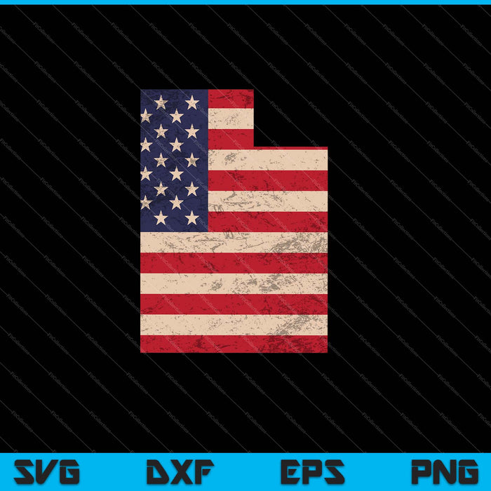 Utah American Flag Vintage SVG PNG Cutting Printable Files