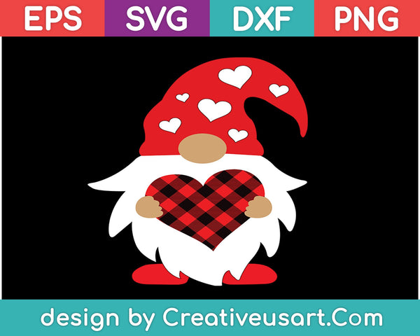 Valentine Gnome SVG PNG cortando archivos imprimibles