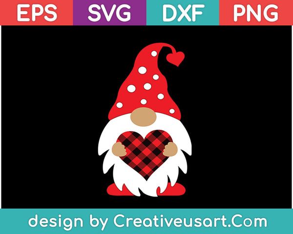 Valentine Gnome amor SVG PNG Cortar archivos imprimibles