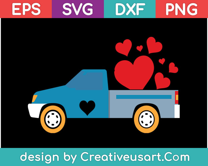 Valentine Truck SVG PNG Cutting Printable Files