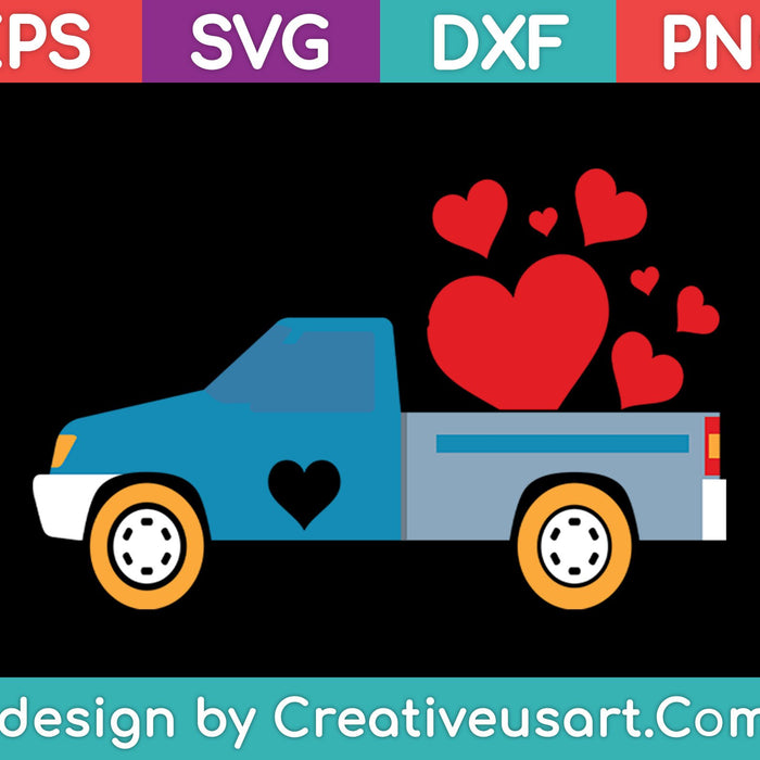 Valentine Truck SVG PNG Cutting Printable Files