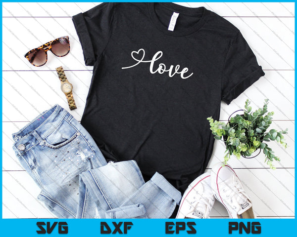Script Love SVG PNG Cutting Printable Files - on a t-shirt