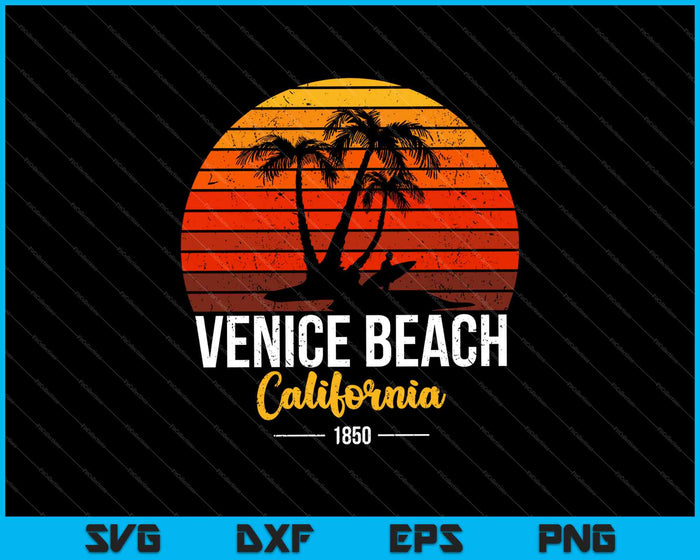 Venice Beach Californië 1850 SVG PNG snijden afdrukbare bestanden